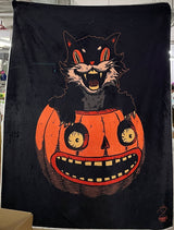 63x50 Vamp Kitty Fuzzy Blanket Throw